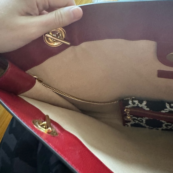 Authentic Rare Gucci Raja Leather and Tweed Tote w/ Crystal Tiger - Brand New - Picture 4 of 12